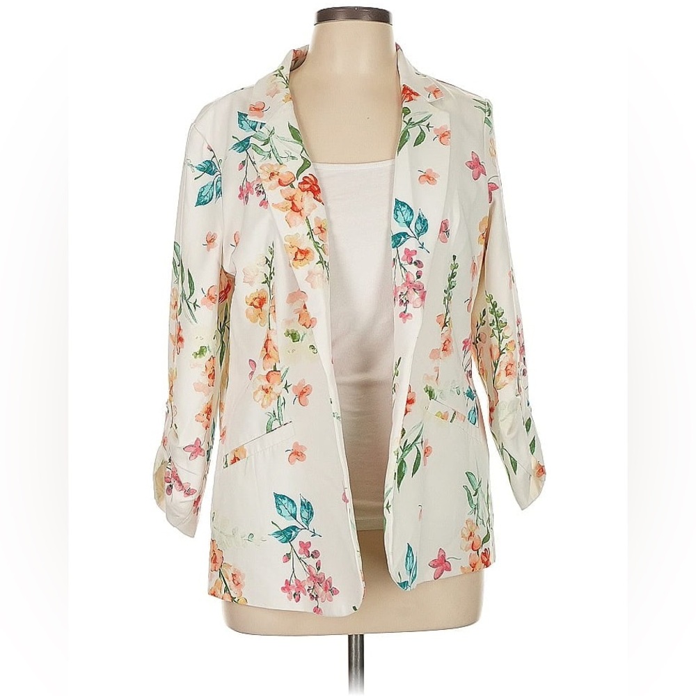Roz & Ali Cream Floral Suit Jacket